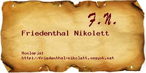 Friedenthal Nikolett névjegykártya